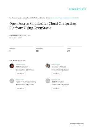 Open Source Solution for Cloud Computing Platform Using Openstack