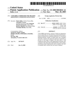 (12) Patent Application Publication (10) Pub. No.: US 2003/0054021 A1 Dalko Et Al