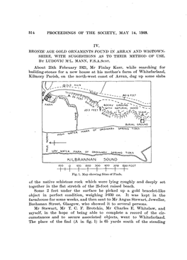 Proceedings of the Society, May 14, 1928. Bronze'age Gold Ornaments Found in Arran and Wigtown- Shire, with Suggestions As to Th