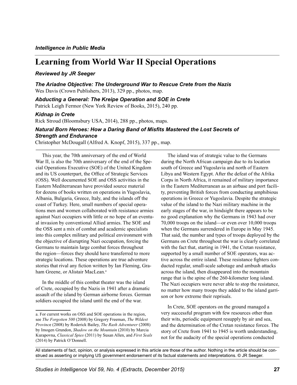 World W War II Special Operations
