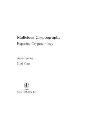 Malicious Cryptography Exposing Cryptovirology