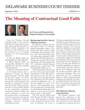 The Meaning of Contractual Good Faith