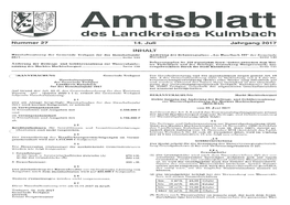 Des Landkreises Kulmbach