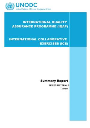 INTERNATIONAL COLLABORATIVE EXERCISES (ICE) Summary Report