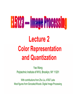 Color Representation and Quantization