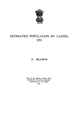 Estimated Population by Castes, 25-Bilaspur, Madhya Pradesh