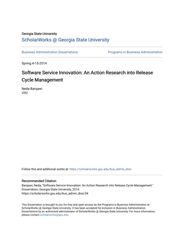 Software Service Innovation: an Action Research Into Release Cycle Management