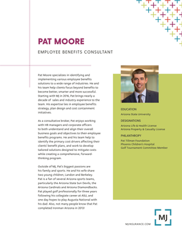 Pat Moore Employee Benefits Consultant