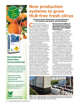 New Production Systems to Grow HLB-Free Fresh Citrus