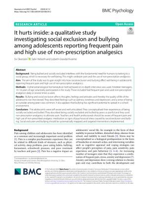 A Qualitative Study Investigating Social Exclusion and Bullying Among