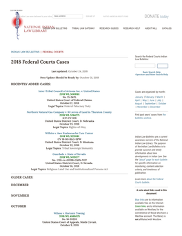 2018 Federal Courts Cases DONATE Today