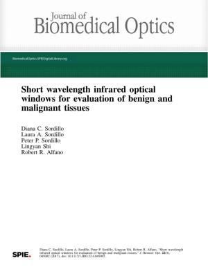 Short Wavelength Infrared Optical Windows for Evaluation of Benign and Malignant Tissues