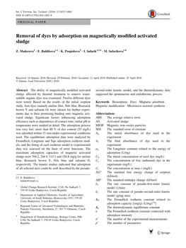 Removal of Dyes by Adsorption on Magnetically Modified Activated