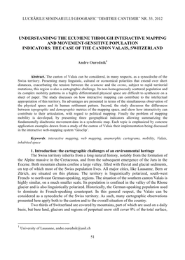 Understanding the Ecumene Through Interactive Mapping and Movement-Sensitive Population Indicators: the Case of the Canton Valais, Switzerland