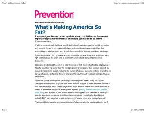 What's Making America So Fat?