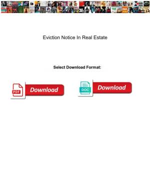 Eviction Notice in Real Estate