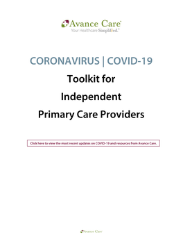 Toolkit for Independent Primary Care Providers
