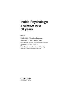 Inside Psychology: a Science Over 50 Years