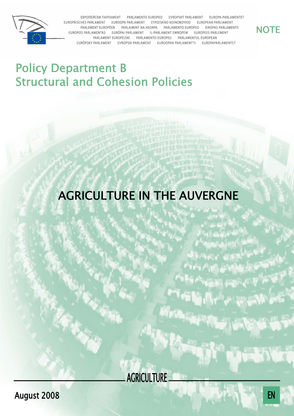 Policy Department B Structural and Cohesion Policies AGRICULTURE in the AUVERGNE