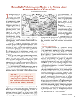 Human Rights Violations Against Muslims in the Xinjiang Uighur Autonomous Region of Western China by Natasha Parassram Concepcion*