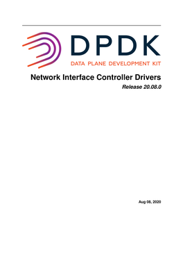 Network Interface Controller Drivers Release 20.08.0