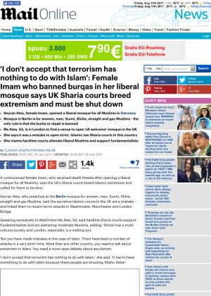 'I Don't Accept That Terrorism Has Nothing to Do with Islam': Female