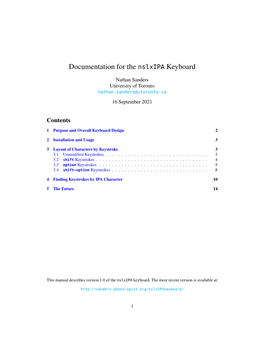 Documentation for the Nslxipa Keyboard