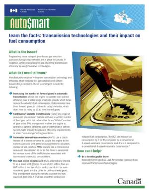Learn the Facts: Transmission Technologies and Their Impact on Fuel Consumption