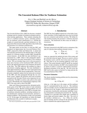 The Unscented Kalman Filter for Nonlinear Estimation