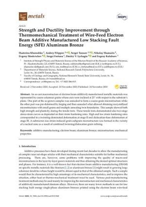 Strength and Ductility Improvement Through Thermomechanical Treatment of Wire-Feed Electron Beam Additive Manufactured Low Stacking Fault Energy (SFE) Aluminum Bronze