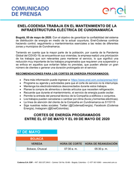 Enel-Codensa Trabaja Para Mejorar La Calidad Del Servicio En Cundinamarca