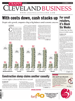 With Costs Down, Cash Stacks Up