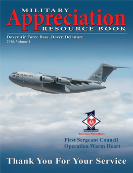 Military Appreciation Resource Book Dover Air Force Base Published By: Table of Contents Dover AFB First Sergeant’S
