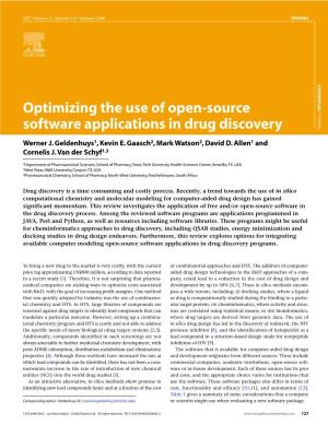 Optimizing the Use of Open-Source Software Applications in Drug