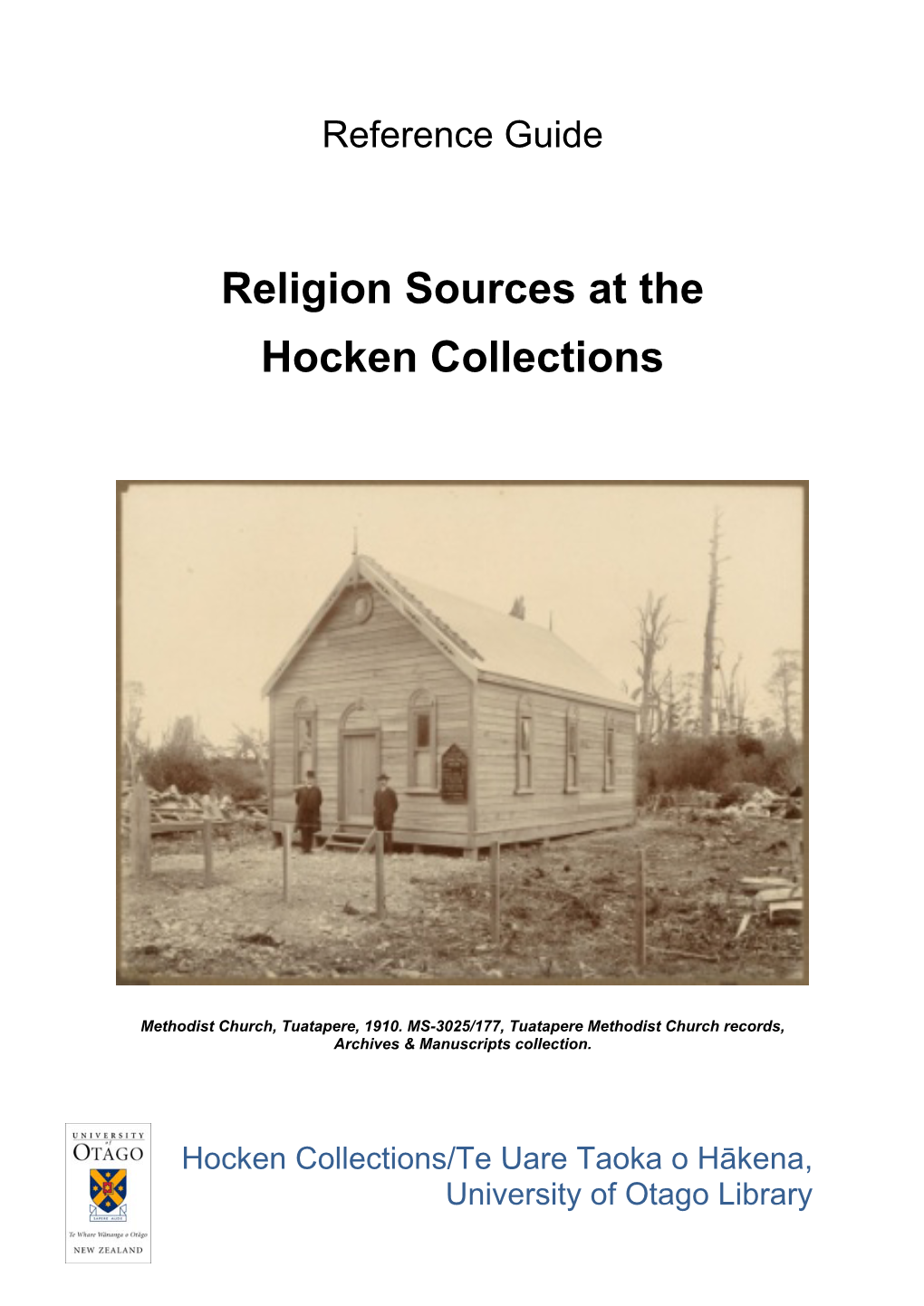 Religion Sources at the Hocken Collections