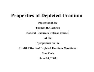 Properties of Depleted Uranium