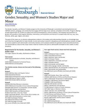 Gender, Sexuality, and Women's Studies Major