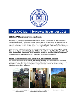 Hospac Monthly News: November 2015