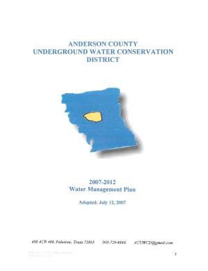 Anderson County UWCD 2007 Management Plan