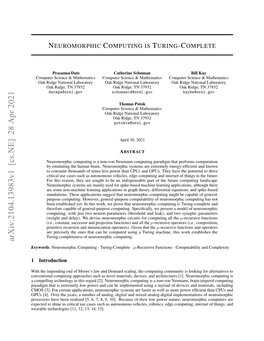 Neuromorphic Computing Is Turing-Complete and Therefore Capable of General-Purpose Computing