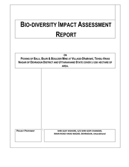 Bio-Diversity Impact Assessment Report
