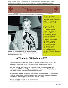 A Tribute to Bill Davis and TVO