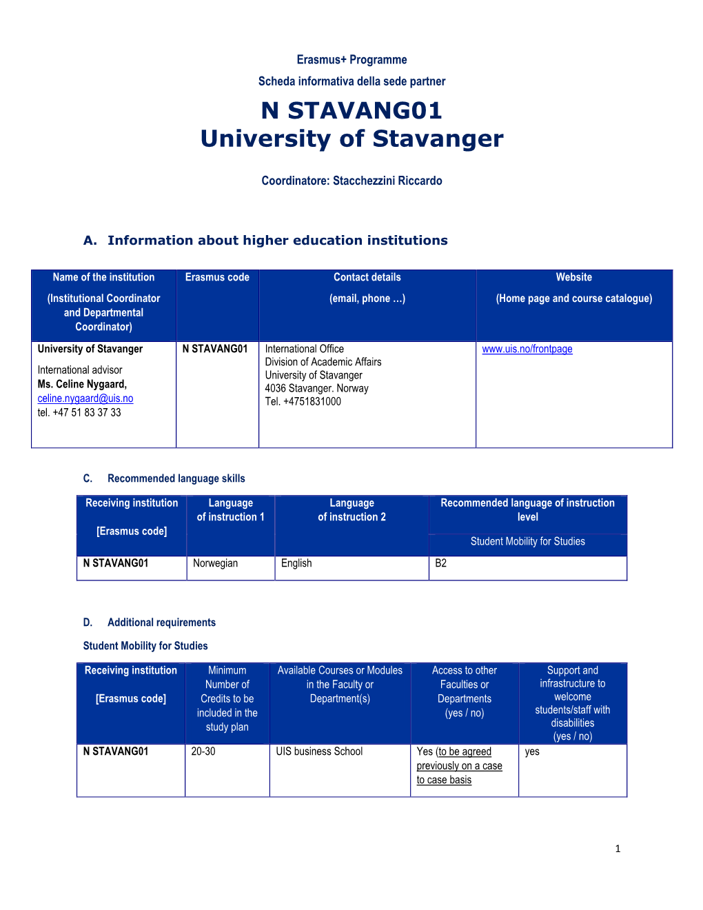 N STAVANG01 University of Stavanger
