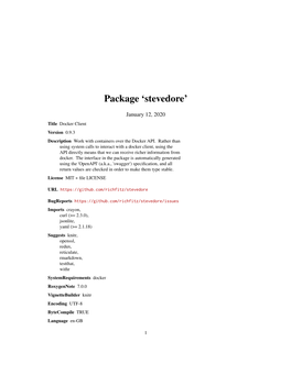 Package 'Stevedore'