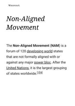 Non-Aligned Movement