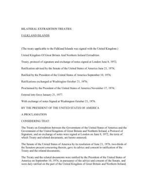 BILATERAL EXTRADITION TREATIES FALKLAND ISLANDS (The Treaty