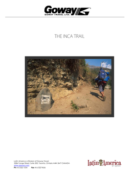 Goway's Inca Trail Manual