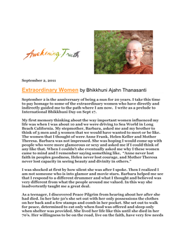Extraordinary Women by Bhikkhuni Ajahn Thanasanti