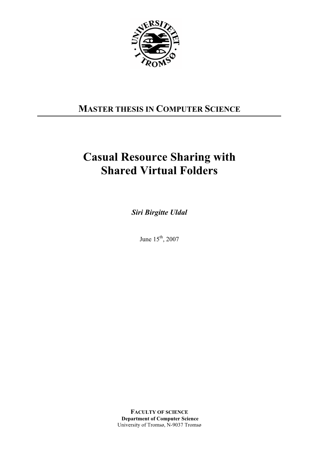 Casual Resource Sharing with Shared Virtual Folders
