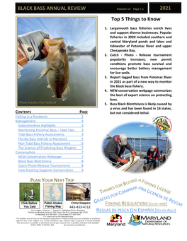 Black Bass Annual Review (Volume